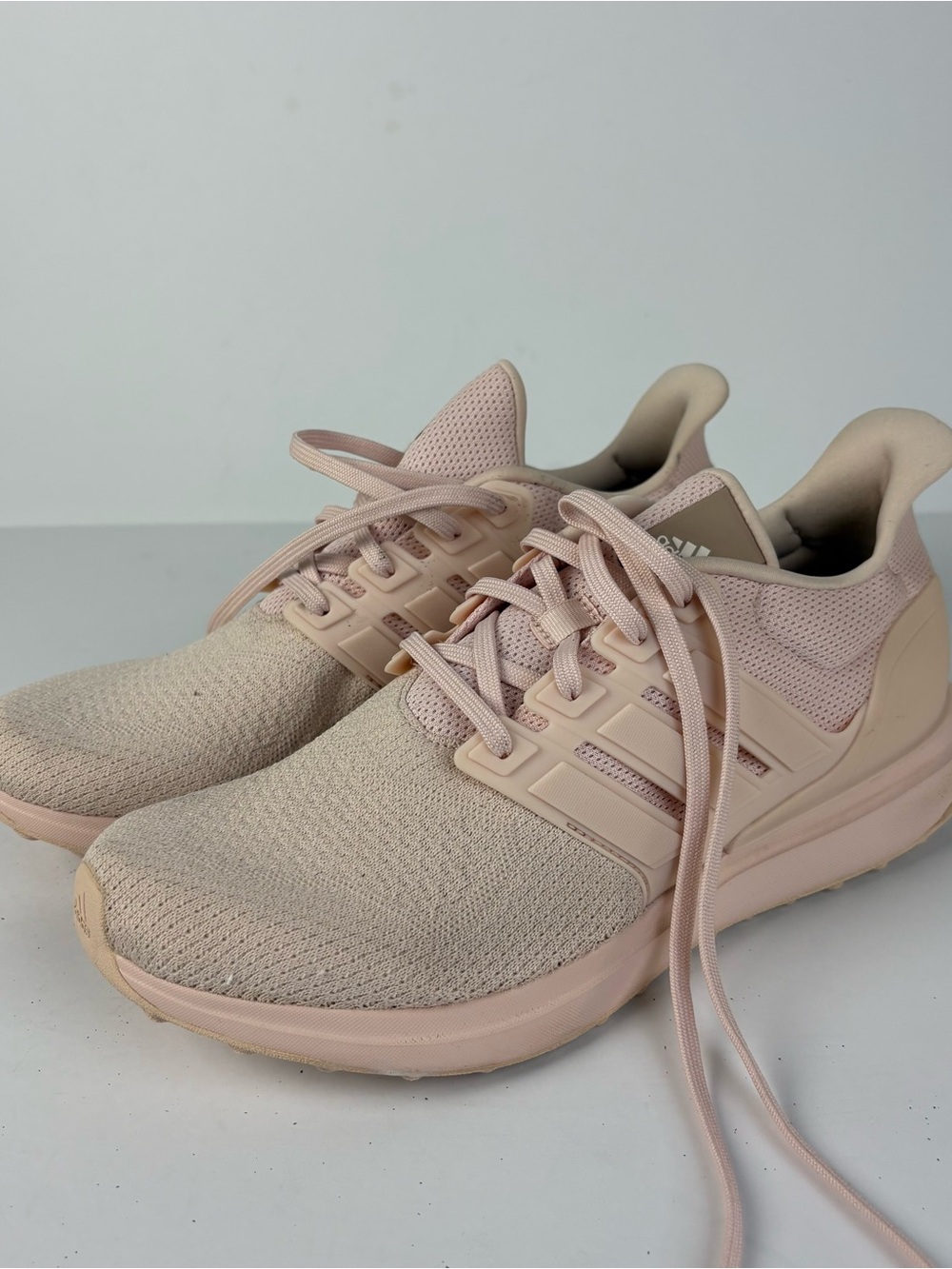 adidas Women's Pale Pink Lace-Up Running Sneakers